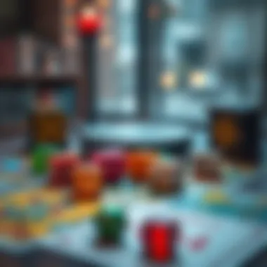 Dice Tarot Reading A colorful selection of dice arranged next to tarot cards on a table, inviting participants to choose their dice for a reading.