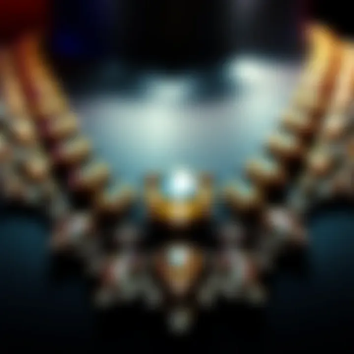 Close-up of Diddy's necklace showcasing its intricate design and shining gems