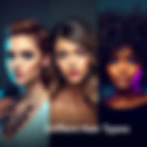 A comparison of wavy, straight, and curly hairstyles on three models, showcasing styling techniques for each hair type.
