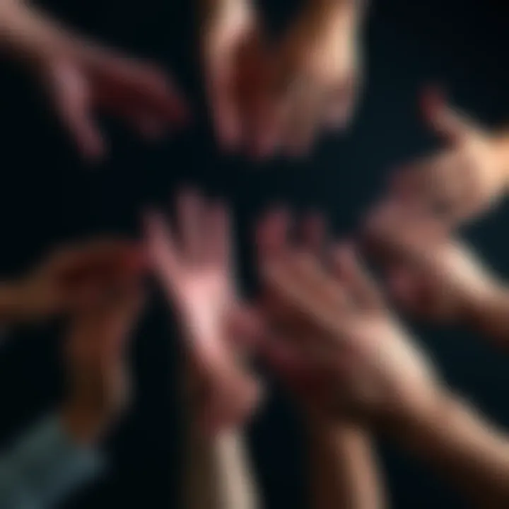 A variety of hands shown from multiple angles, inviting feedback and thoughts.