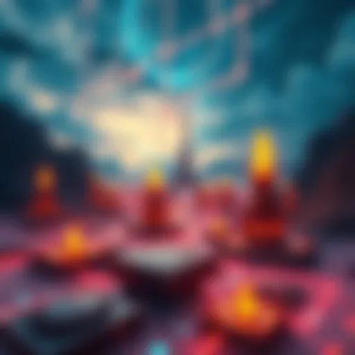 Digital Control and Ancient Secrets A digital landscape showing ancient symbols and modern technology intertwined, representing hidden truths and control over humanity.