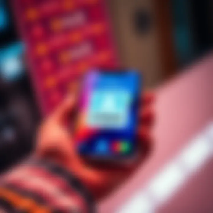 A close-up of a smartphone displaying a digital ID verification screen, with a banking app open