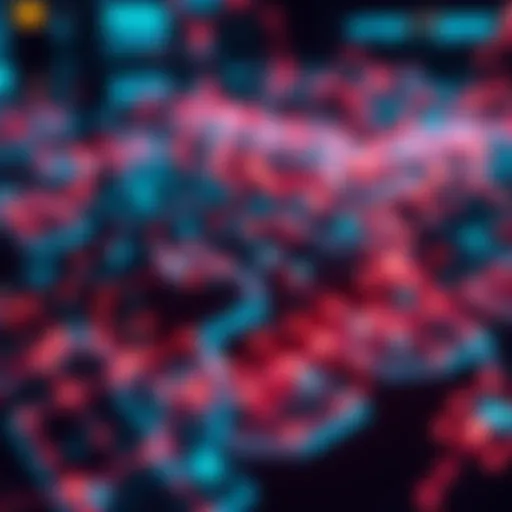 A graphic showing AI connections and data flow between machines, symbolizing communication and memory in the digital age.