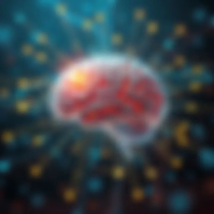 A visual representation of a human brain surrounded by digital elements, symbolizing the concept of mind uploading and virtual experiences.