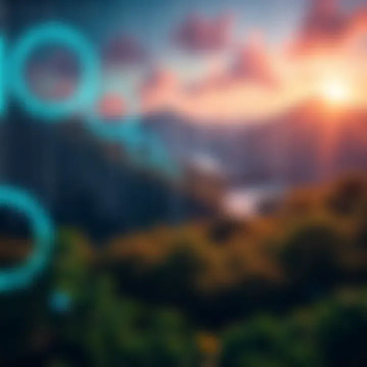 A visual representation of a digital world with binary code and virtual elements blending into a natural environment, illustrating the idea of living in a simulation.