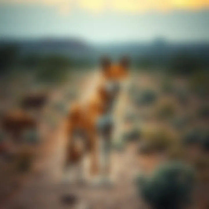 A dingo standing in the Australian Outback, symbolizing the tragic story of Lindy Chamberlain
