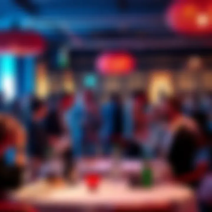 Attendees at a dinner event remain calm and chat while cleaners clear tables after a shooting nearby