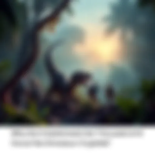 A group of creationists searching for dinosaur cryptids in a dense jungle, highlighting their focus on creatures like Mokele-Mbembe.