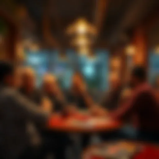 A group of people engaged in a lively discussion about the Diogenes Society at a cafe.