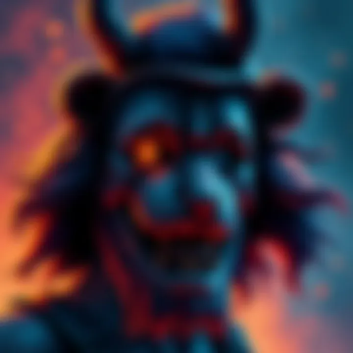 Dionysus in Freddy Fazbear Mask A drawing of Dionysus wearing a Freddy Fazbear mask, blending ancient mythology with modern pop culture.