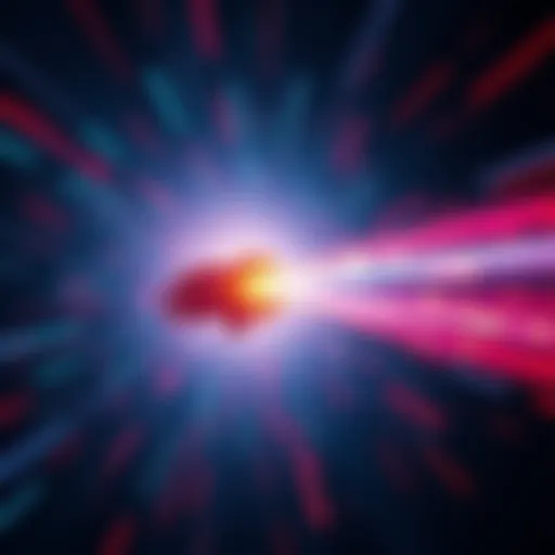 A directed energy weapon emits a beam, illustrating potential threats associated with microwave attacks.