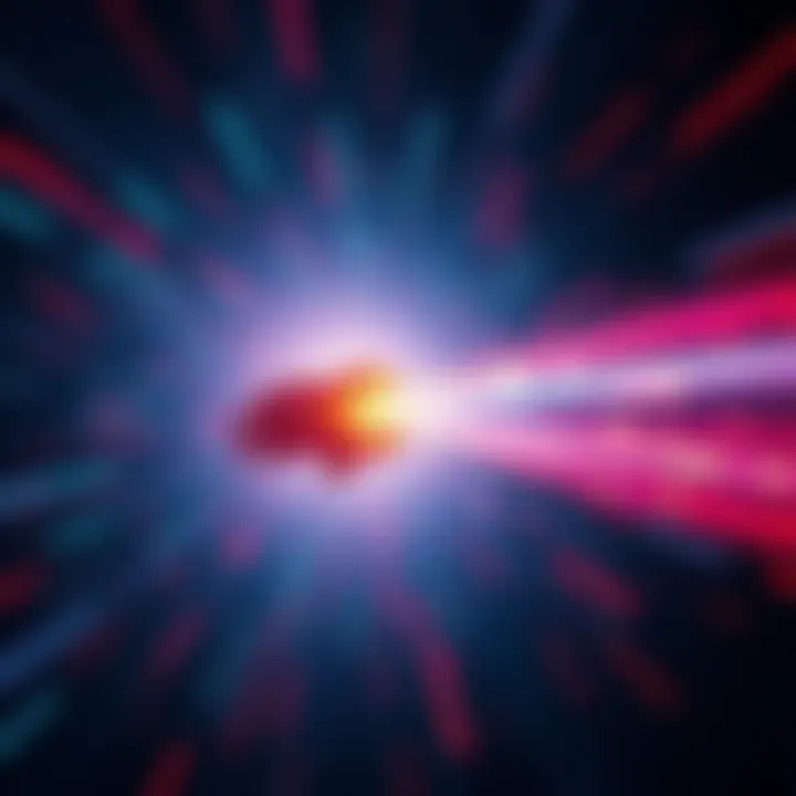 A directed energy weapon emits a beam, illustrating potential threats associated with microwave attacks.