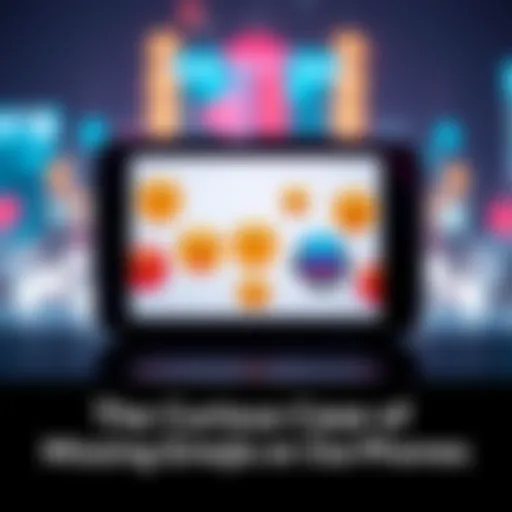 A smartphone screen showing missing emojis, including a hiker and hacker icon, with puzzled expressions around it.