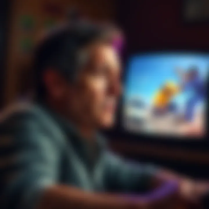 A person looking frustrated while watching a treasure hunting show on TV