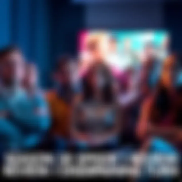 A group of frustrated people watching a TV show, showing disappointment on their faces