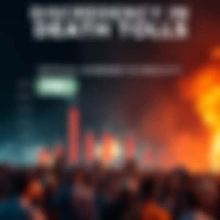 Discrepancy in Death Tolls A graph showing a comparison between official death toll numbers and actual statistics, revealing a significant gap.