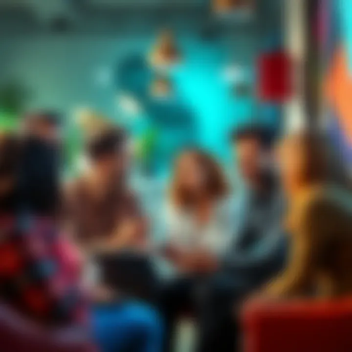 A group of diverse people engaging in a discussion about underrated life topics in a casual setting