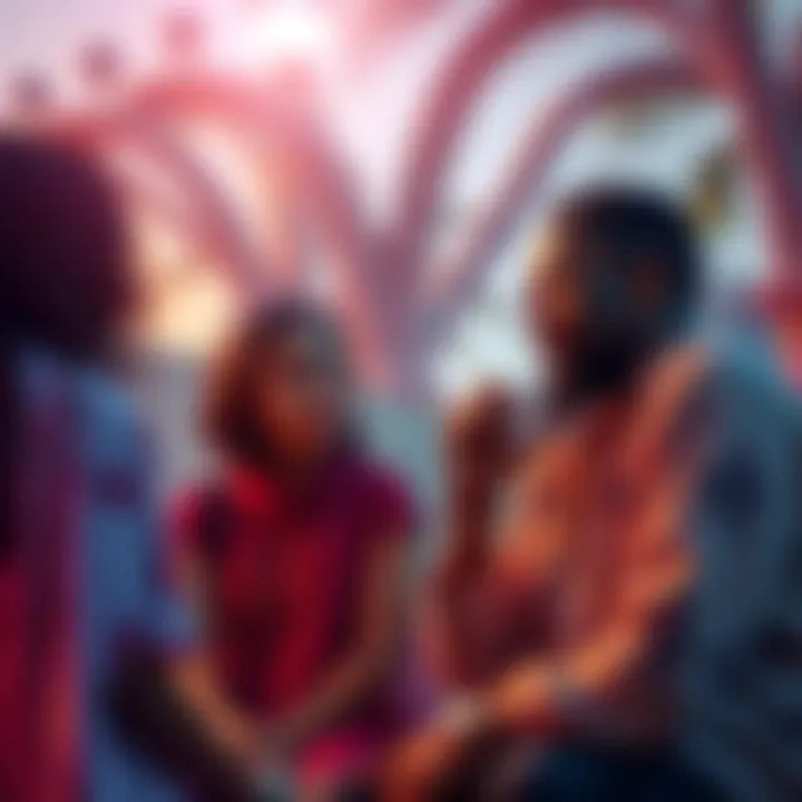A person talking to a friend about Santeria, showing mixed emotions during the discussion