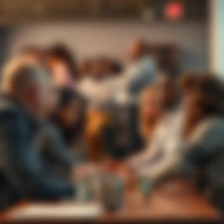 A diverse group of people engaging in a serious discussion about a controversial topic related to Christians and violence.