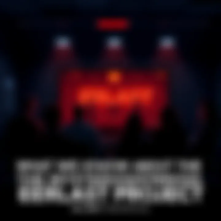 A group of people engaged in a lively discussion about the Erlast Project on a computer screen in a dimly lit room.