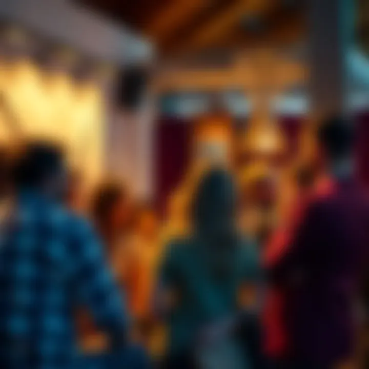 People gathered in a casual setting sharing thoughts on Neville Goddard's teachings, engaging in conversation and connecting with each other.