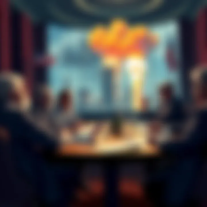 Discussion on 9/11 and Israel People engaging in a heated discussion about the claims linking Israel to 9/11 and Epstein Island, with relevant documents and images on a table.