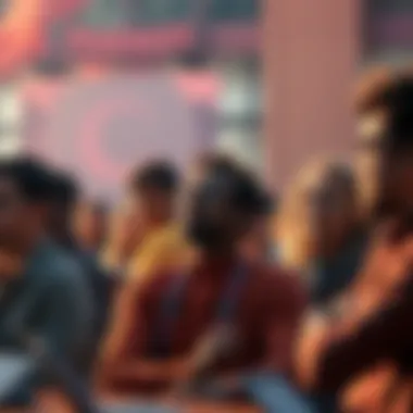 A group of people engaged in a heated discussion about non-human intelligence, showing mixed emotions of concern and determination.