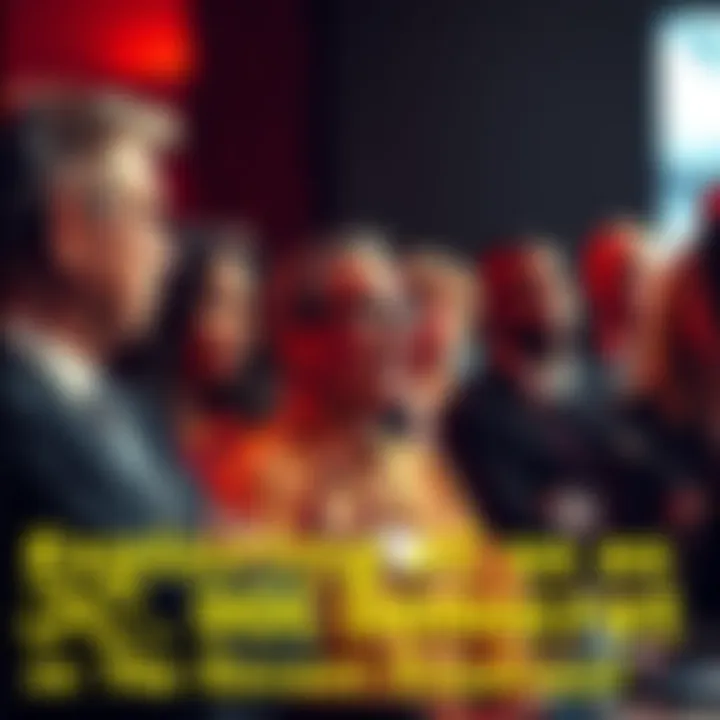 A group of people engaging in a lively discussion about various topics such as affirmative action and the death penalty, with one person speaking into a microphone