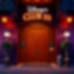 The entrance of Disney's exclusive Club 33, featuring elegant decor and a hidden door in New Orleans Square, Disneyland.