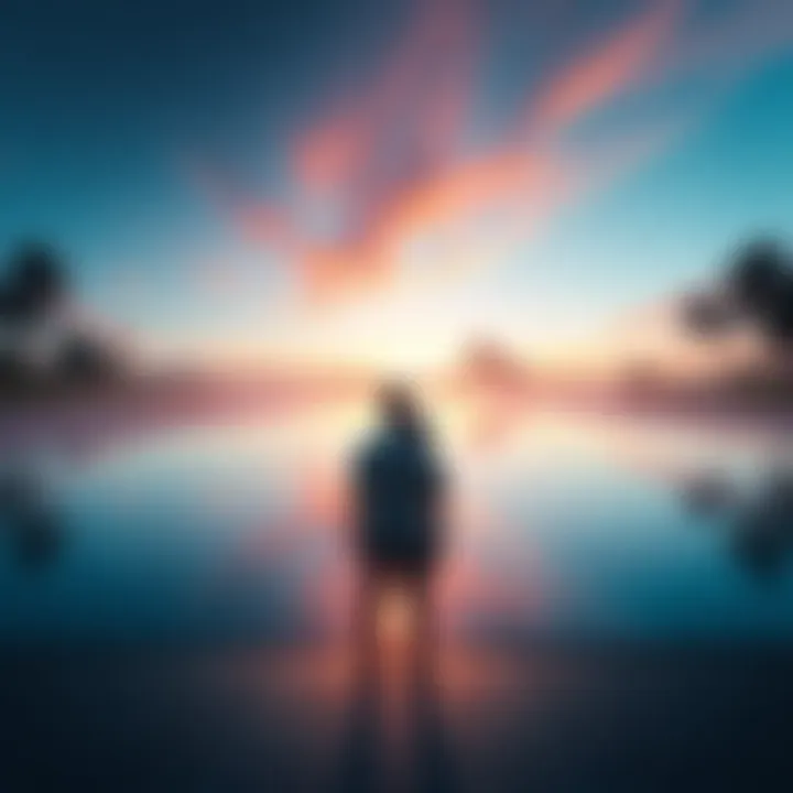 A scene showing two individuals maintaining distance in a serene environment, exemplifying self-respect and boundaries in relationships.