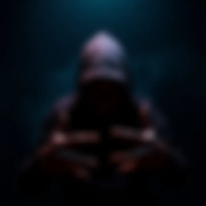 Disturbing Dark Web Photo A series of unsettling photos showing hidden activities on the dark web, featuring dark shadows and eerie visuals.