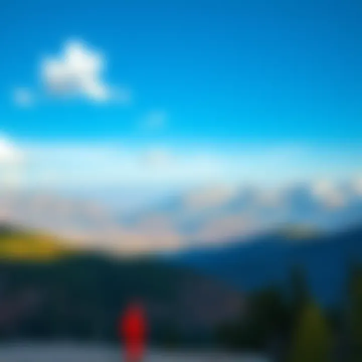 Breathtaking landscape with mountains, forests, and wildlife under a clear blue sky