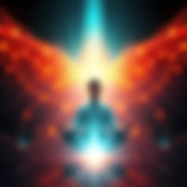 Divine Energy Connection A person meditating with bright light surrounding them, representing a connection to divine energy and Source Consciousness.