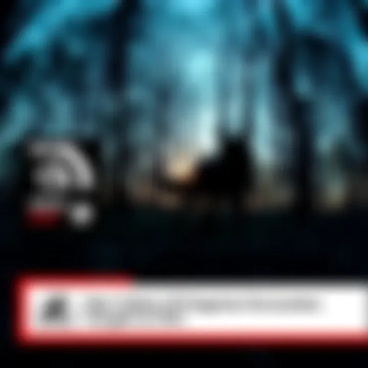 A scene showing a blurry figure resembling a Dogman in a forest at dusk, captured on video.