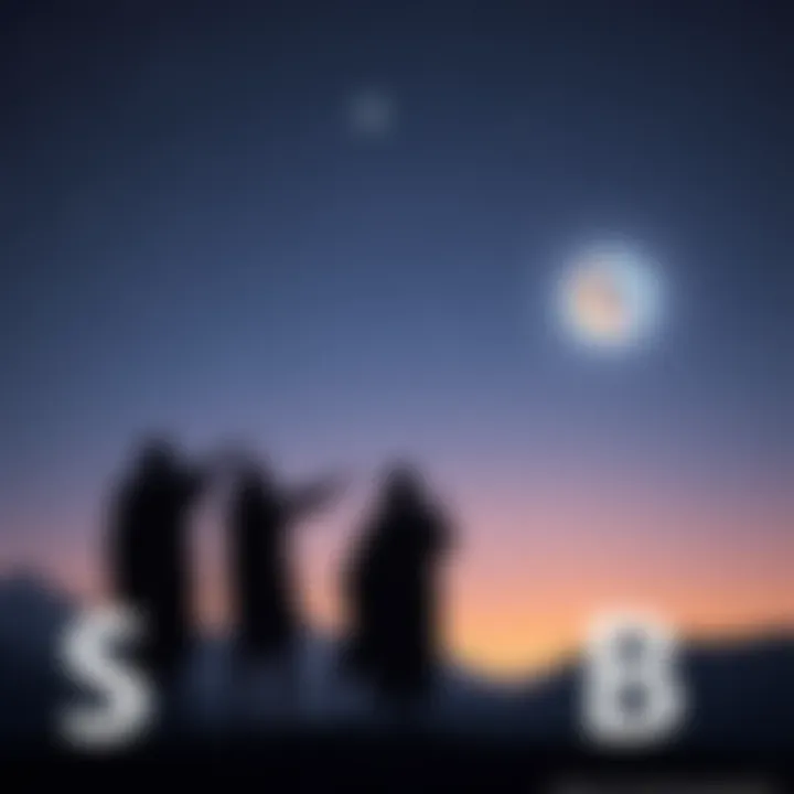 The Dogon Tribe members gazing at the night sky, pointing towards the Sirius star system, with a depiction of Sirius B in the background.