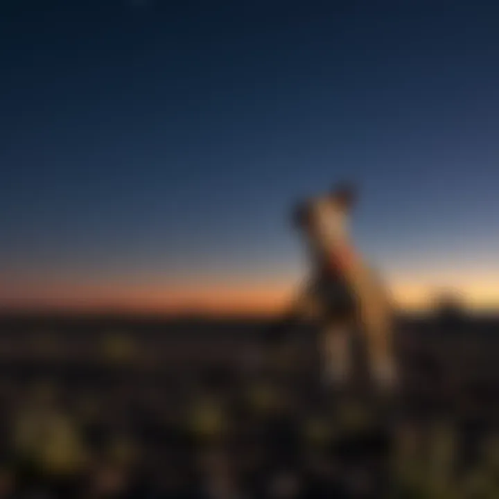 A dog's lead trembling on the ground after a shooting star sighting in remote Australia