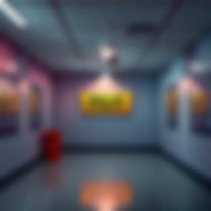 Interior view of a Dollar General store showing empty walls where security cameras might typically be placed