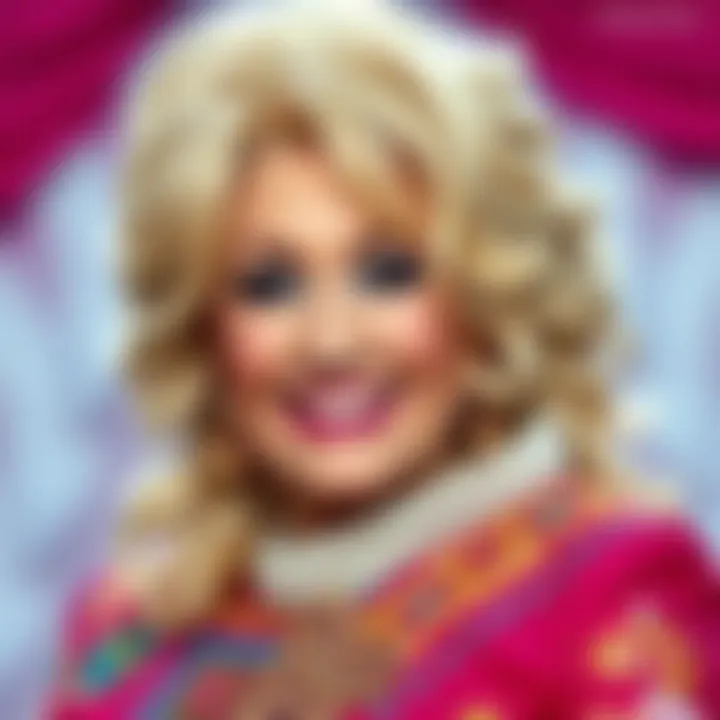 Dolly Parton Dolly Parton smiling with her signature blonde hair and colorful outfit, in a heartfelt moment reflecting her legacy and impact on vaccination awareness.