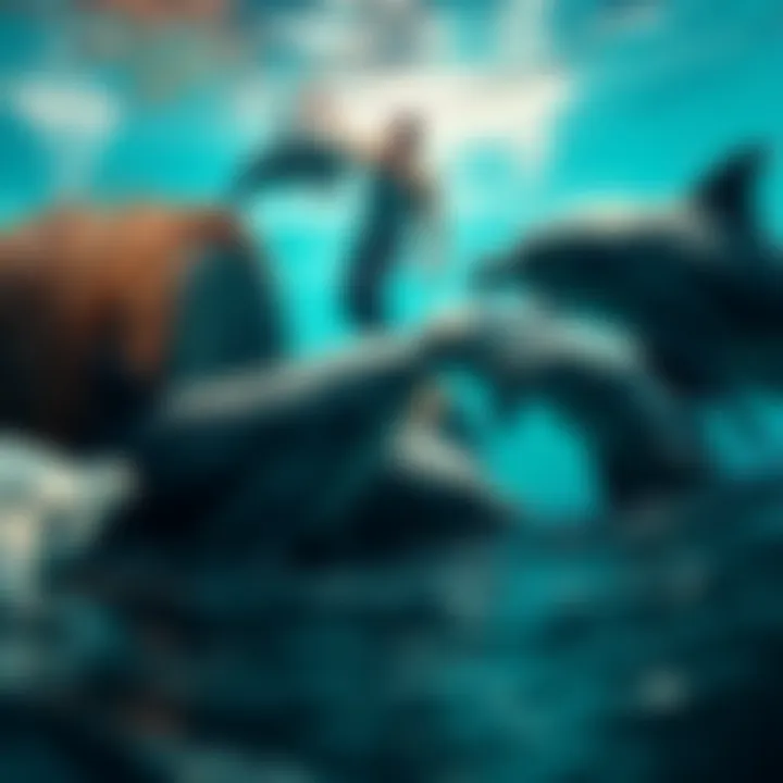 Dolphins near underwater habitat A Florida man surrounded by dolphins while working on an underwater habitat