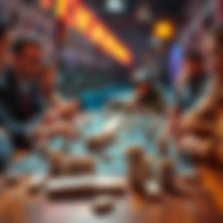 People enjoying a game of dominoes at a table, showcasing both casual and competitive play.