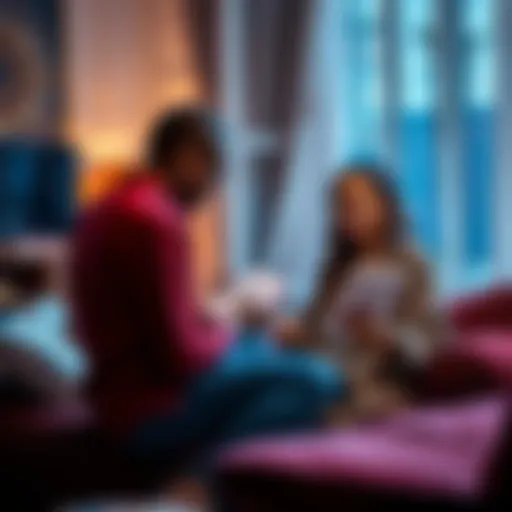 Reader offering a donation-based reading session to a client in a cozy setting