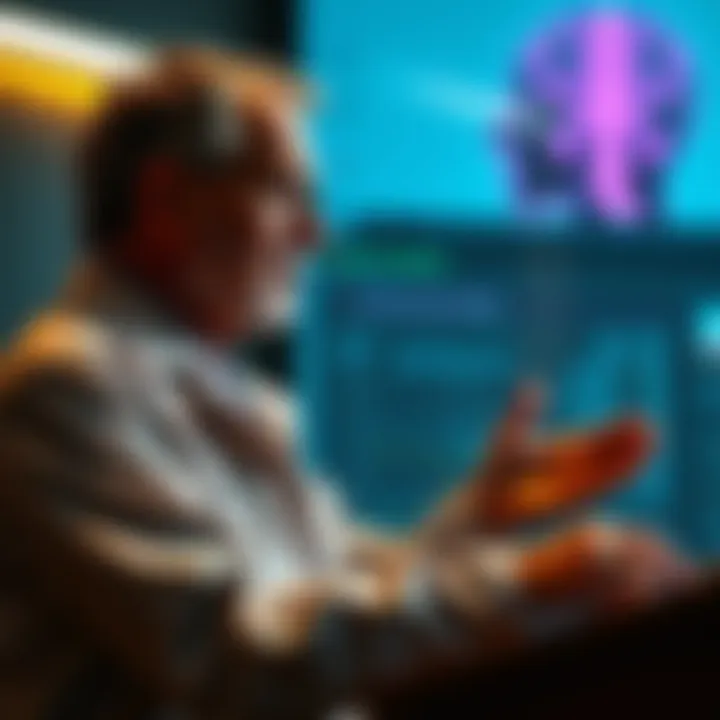 Dr. Donald Cameron giving a lecture about his theories on schizophrenia and human interaction.