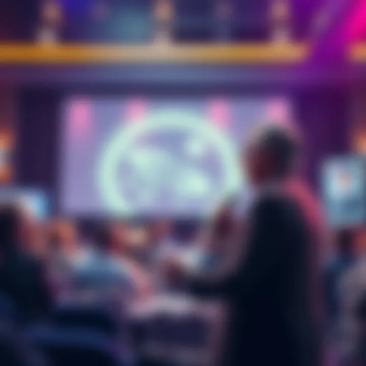 Dr. Villarroel speaking at a conference about UFO research and media misrepresentation