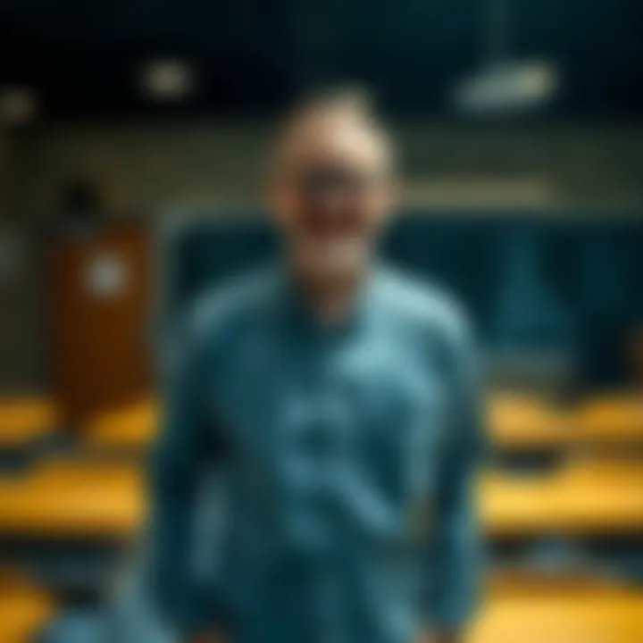 Dr. Justin Sledge standing in front of a classroom, promoting his free course on Merkaba Mysticism, with a welcoming smile.