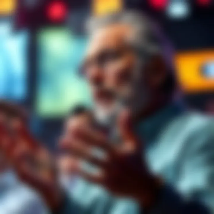 Dr. Steven Greer addressing an audience with a serious expression, discussing misinformation about aliens.