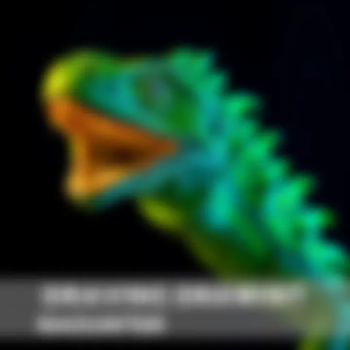 A chilling drawing showing a Draco Reptilian with green scales and glowing eyes, set against a dark background.