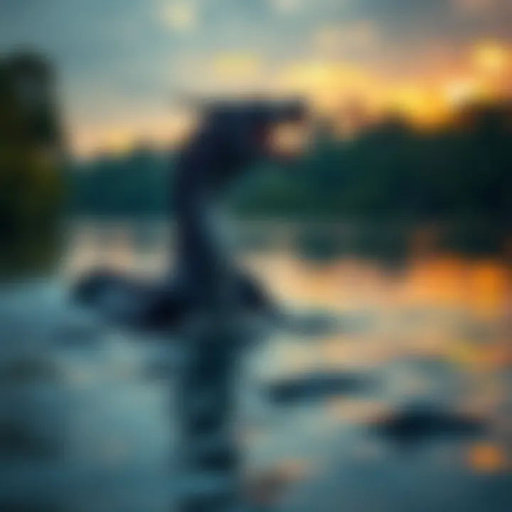 Witnesses observe a dragon-like creature emerging from the St. Johns River in Jacksonville, Florida, with scales and a long tail.