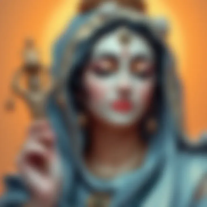 A beautiful devotional drawing of Mother Hera, showcasing her grace and elegance in an artistic style