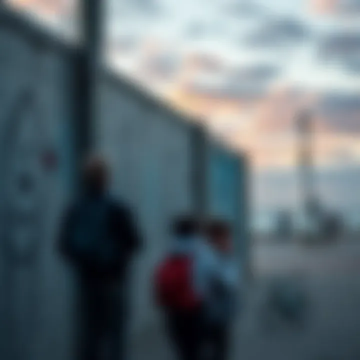 A curious drawing on a wall in The Beaches area of Toronto, attracting attention from passersby.