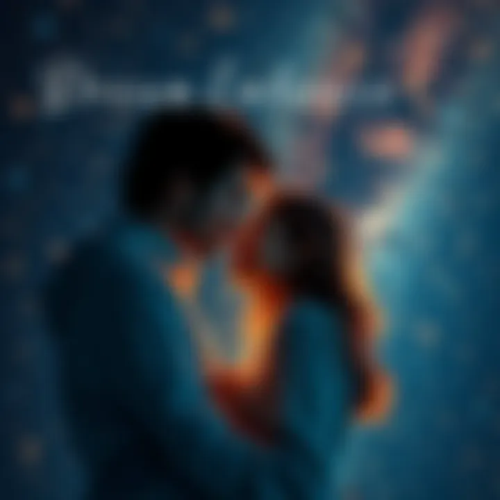 A person dreaming of an old love, sharing a warm embrace under a night sky filled with stars.